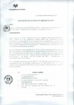 I PRESIDENTE del CODISEC - Municipalidad de La Victoria