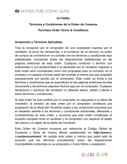 O-I PERU. Términos y Condiciones de la Orden de Compras