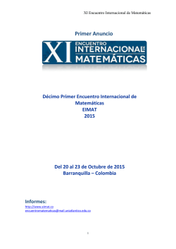 Primer Anuncio - Encuentro Internacional de Matemáticas EIMAT