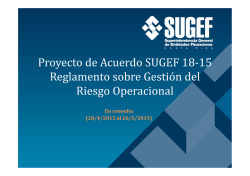Proyecto de Acuerdo SUGEF 18-15 Reglamento sobre Gestión del