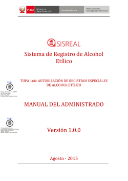 Sistema de Registro de Alcohol Etílico MANUAL DEL