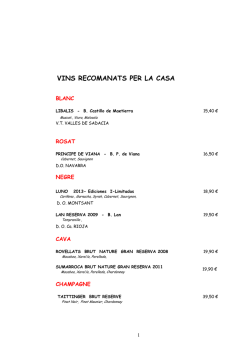 carta vinos 2015 - La Clara Restaurant