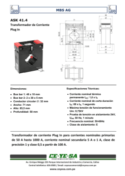 MBS AG ASK 41.4 Transformador de Corriente Plug In