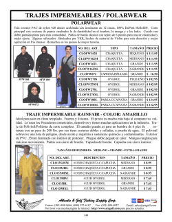 trajes impermeables / polarwear - Atlantic & Gulf Fishing Supply Corp.