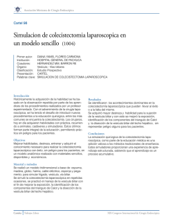 Simulacion de colecistectomia laparoscopica en un modelo sencillo