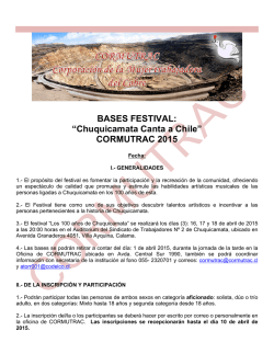 BASES FESTIVAL: “Chuquicamata Canta a Chile” CORMUTRAC