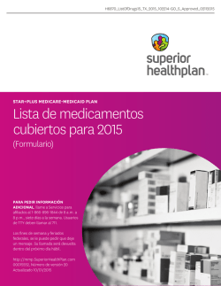 Lista de medicamentos cubiertos (Formulario) para 2015