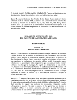 Reglamento de Protección Civil del Municipio de San Nicolás de los
