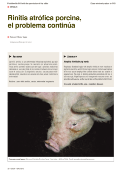 Rinitis atrófica porcina, el problema continúa. En: Suis