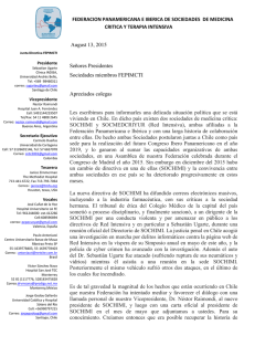 Carta informativa de FEPIMCTI de la situación en Chile
