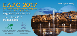 EAPC 2017 - 15th World Congress of the European Association for