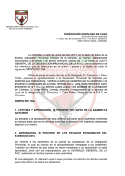 ACTA ASAMBLEA GENERAL FEDERACIÓN ANDALUZA DE CAZA