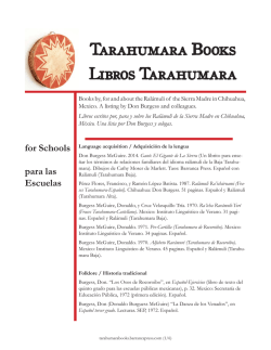 Tarahumara Books Libros Tarahumara