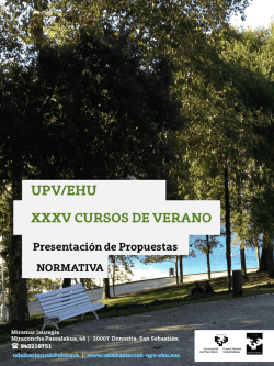 Normativa 2016 - Cursos de Verano UPV/EHUko Uda Ikastaroak