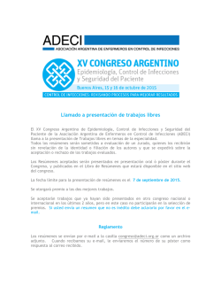 Envío de trabajos libres - Adeci XV Congreso Argentino