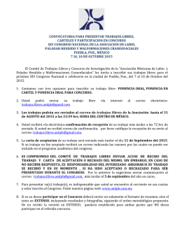 Convocatoria Trabajos libres - AMLPH Asociación Mexicana de de