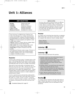 Unit 1: Alliances