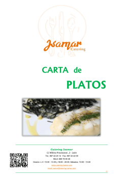 CARTA de PLATOS - Catering Isamar