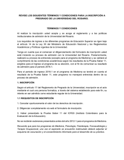 términos y condiciones - Universidad del Rosario