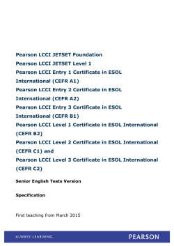Pearson LCCI Level 2 Certificate in ESOL International