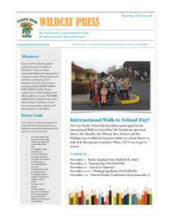 Wildcat Newsletter! - Pacific Union School!