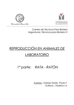 REPRODUCCIÓN EN ANIMALES DE LABORATORIO 1° parte