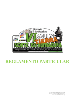 Reglamento particular - VI Rallye de Tierra Norte de Extremadura