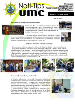NotiTips 15 de mayo 2015 - Universidad Marítima del Caribe