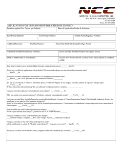 application for employment/solicitud de empleo