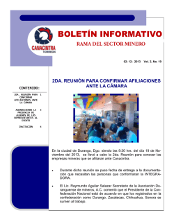 BOLETÍN INFORMATIVO - Canacintra Torreon