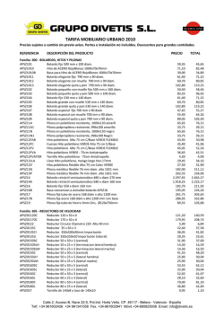 Listado de tarifas 2010