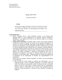 Resolución N°197 - Consejo de Ética