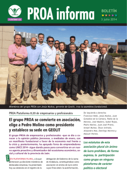 El grupo PROA se convierte en asociación, elige a Pedro Molino