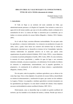 IIRSA EN CHILE: EL VALLE DE ELQUI Y EL CONFLICTO POR EL