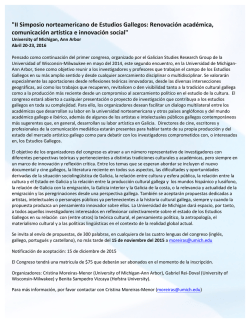 "II Simposio norteamericano de Estudios Gallegos: Renovación