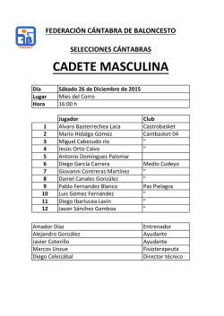CADETE MASCULINA - Federación Cántabra de Baloncesto