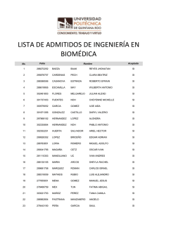 lista de admitidos de ingeniería en biomédica