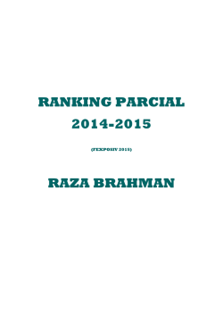RANKING PARCIAL 2014-2015 RAZA BRAHMAN