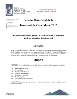 Premio Municipal de la Juventud de Guadalupe 2015 El Gobierno