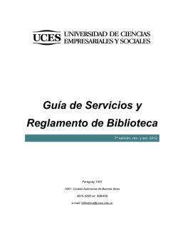 Guía de Servicios y Reglamento de Biblioteca