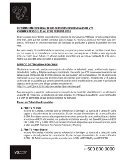 INFORMACION COMERCIAL DE LOS SERVICIOS