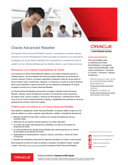 programa Oracle Advanced Reseller