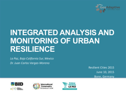 integrated analysis and monitoring of urban resilience