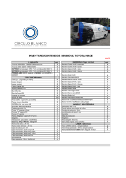 Inventario MINIMOVIL Toyota Hiace CIRCULO BLANCO