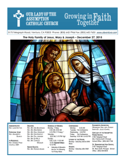 The Holy Family of Jesus, Mary & Joseph – December 27, 2015