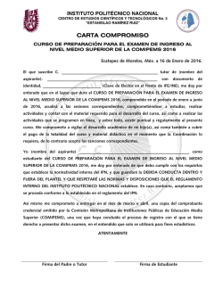 CARTA COMPROMISO - CECyT 3 - Instituto Politécnico Nacional