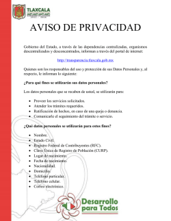 AVISO DE PRIVACIDAD - Gobierno del Estado de Tlaxcala