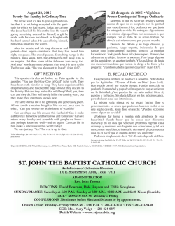 August 23, 2015 - St. John the Baptist Catholic Church