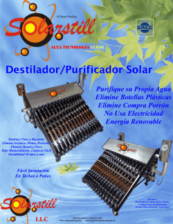 Destilador/Purificador Solar