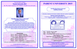 parent university 2015 - Joint Committee for Children`s Health Care